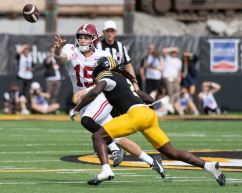 Ty Simpson shines as No. 8 Alabama edges No. 14 Missouri 27-24 to push winning streak to 5