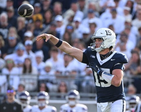 Penn State quarterback Drew Allar is out for the season with an injury