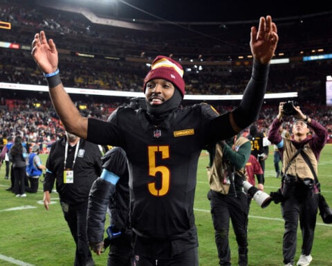 Commanders' Jayden Daniels won't relive the Hail Mary that beat Bears a year ago