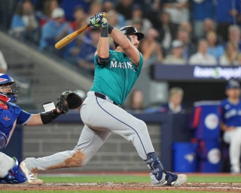 Raleigh homers, Polanco drives in 2 runs and Mariners beat Blue Jays 3-1 in ALCS opener