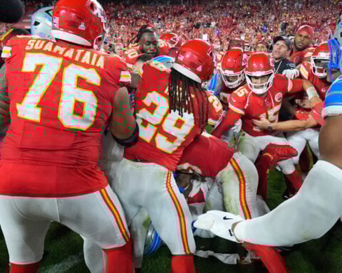 Brian Branch and the Lions end a frustrating loss at Kansas City with postgame fisticuffs