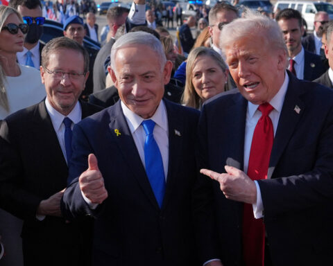 Trump wants to push for Middle East peace. Netanyahu is still talking up Israel's military might