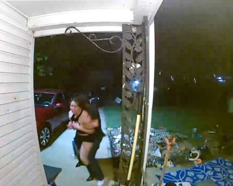 Woman seen being taken by force in doorbell video found safe, police say