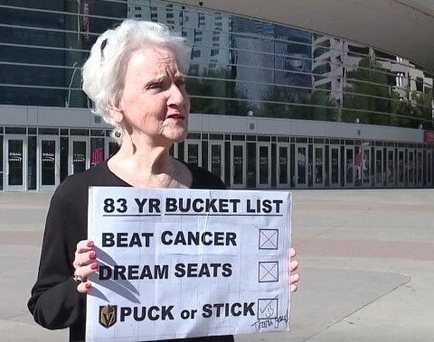 Vegas Golden Knights fan beats cancer, and the team helps check off her bucket list