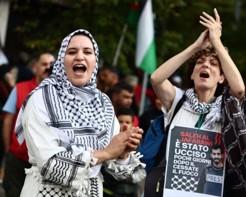 Clashes at pro-Palestinian march against Italy v Israel World Cup qualifier