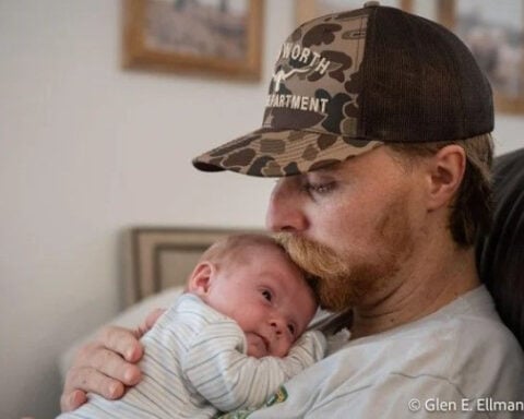 Firefighter reunited with premature son after near death house fire