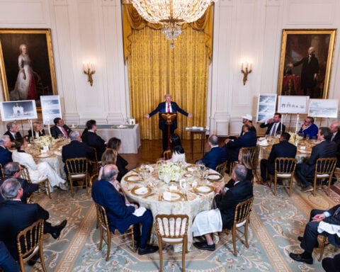 Trump hosts White House dinner for ballroom donors