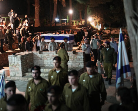 Just-released hostage attends funeral of fellow soldier, whose body was among few returned from Gaza