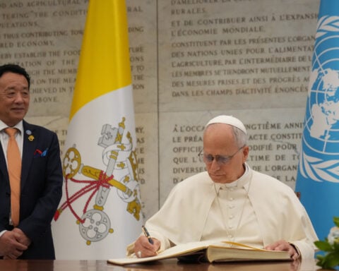 Pope denounces use of hunger as weapon of war as he urges world leaders 'not to look the other way'