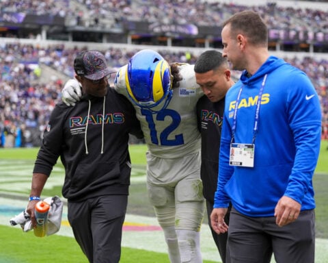 Rams rule leading receiver Puka Nacua out with ankle injury for London game against the Jaguars