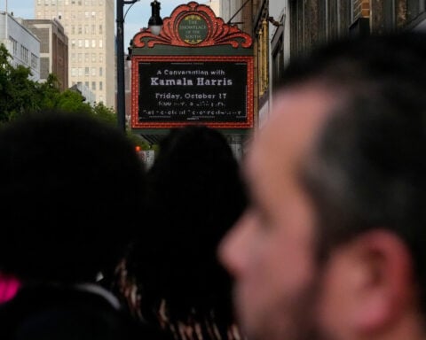 In AP interview, Harris says Democrats 'are standing up for working people' in government shutdown