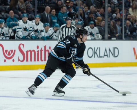 Schmaltz gets second career hat trick for first three goals of season as Mammoth beat Sharks 6-3