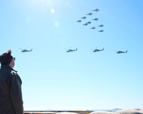 California police say shrapnel hits and damages a patrol vehicle during Marine Corps drills