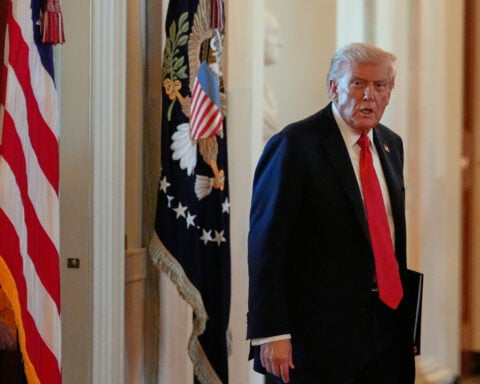 The Latest: Trump hosts GOP senators at White House as shutdown drags on