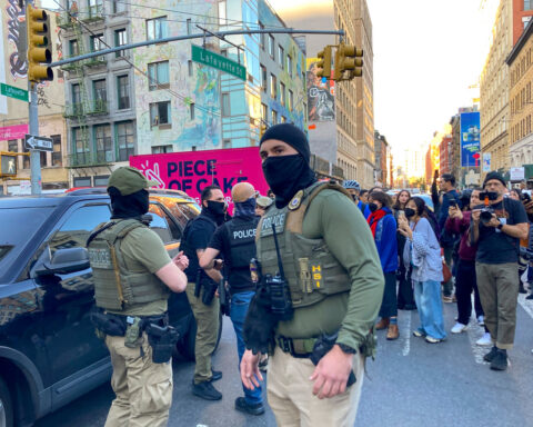 Immigration agents conducting sweep on NYC's famed Canal Street confronted by protesters