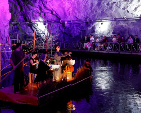 Taiwan wartime tunnel echoes with music as shells swapped for cellos