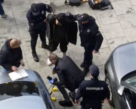 Serbian president blames opposition after supporter shot and injured outside parliament