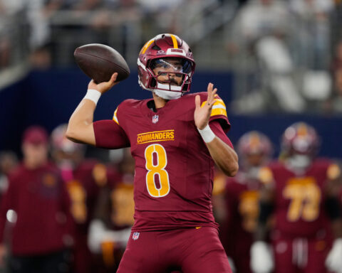 Commanders' Jayden Daniels out with injury and Marcus Mariota to start vs. Chiefs, AP source says