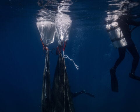 Greek divers haul up ghost nets destroying marine life