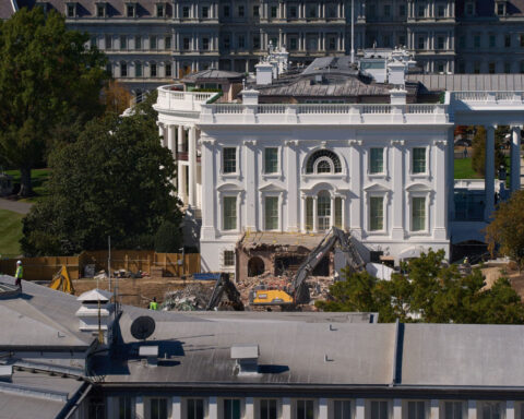 Photos show entirety of East Wing, including its colonnade, torn down