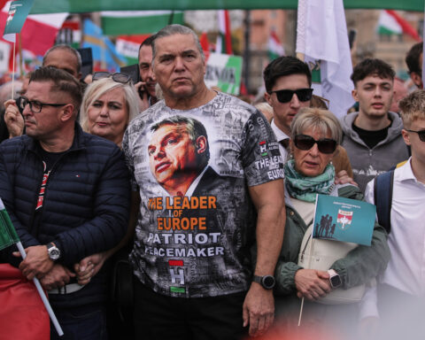 Hundreds of thousands of Hungarians attend rival rallies in Budapest as Orbán faces election test