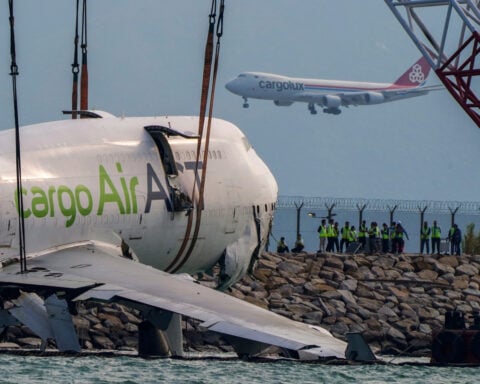 Main wreckage of cargo plane recovered from Hong Kong waters after deadly crash