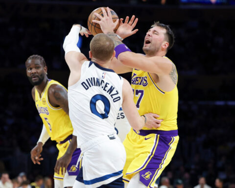 Lakers' Luka Doncic likely out at least one week with a sprained finger and a bruised leg