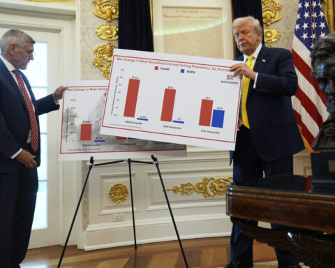 Trump’s ‘golden age’ economic message undercut by his desire for much lower interest rates – which typically signal a weak jobs market