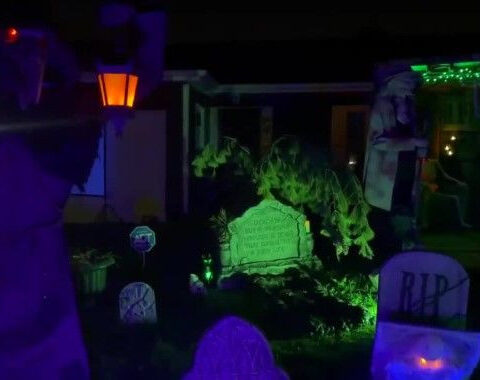 Halloween enthusiasts transform home into spine-chilling haunted attraction