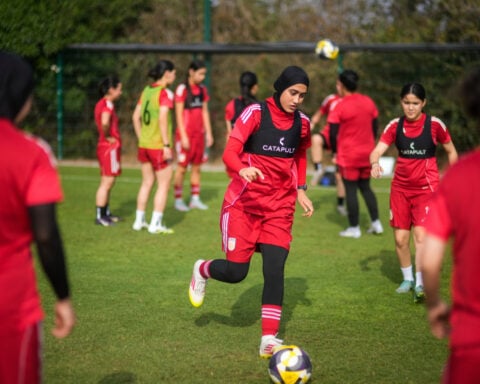 Some 4 years after fleeing Afghanistan, a group of refugees returns to international competition