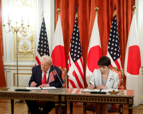 Trump heaps praise on Japan's first female leader, signs rare earths deal