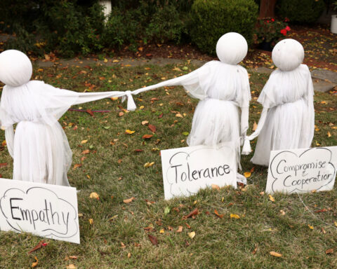 Washington Halloween displays show scariest thing for Democrats is Trump