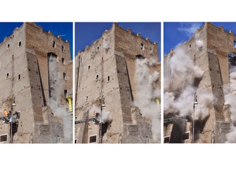 Rescuers race to save man trapped in partially collapsed medieval tower in Rome