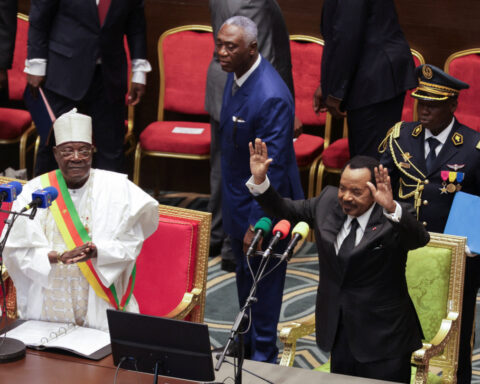 Cameroon swears in world's oldest president after disputed vote