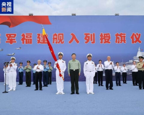 China’s latest aircraft carrier enters fleet as naval competition with the US heats up