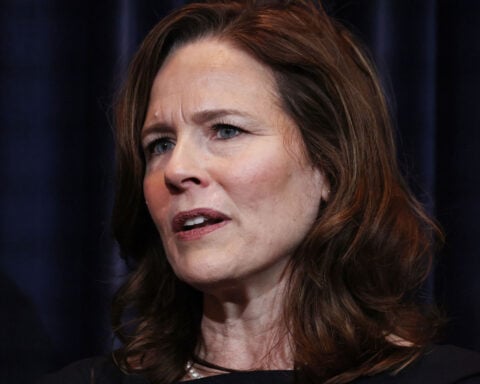 Barrett and Kavanaugh urge convention of conservative lawyers to stand up for their principles