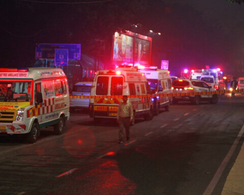 Car explodes near historic fort in India's capital, killing at least 8 people, police say