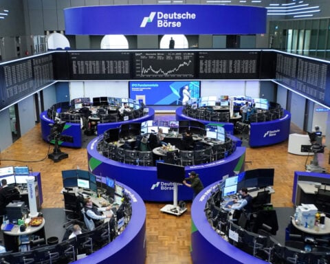 European stocks close at record high, led by buoyant healthcare shares, hopes for end to US shutdown