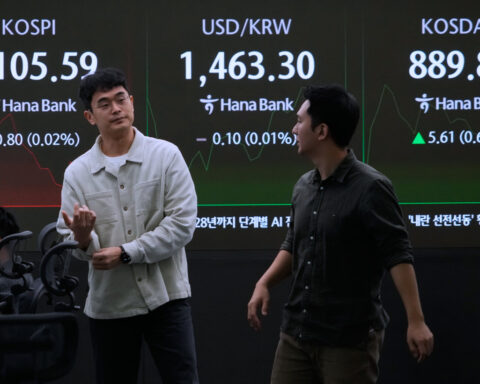 Asian shares are mixed in cautious trading after a mixed day on Wall Street