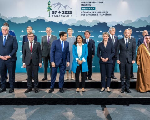 G7 diplomats publicly show support for Ukraine but avoid contentious issues like trade