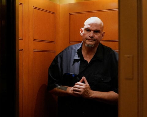 US Senator Fetterman hospitalized after fall but is doing well, spokesperson says