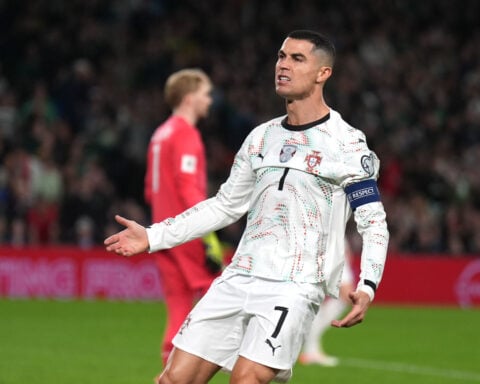 Ronaldo risks ban at World Cup after red card for elbowing Ireland defender in qualifying game