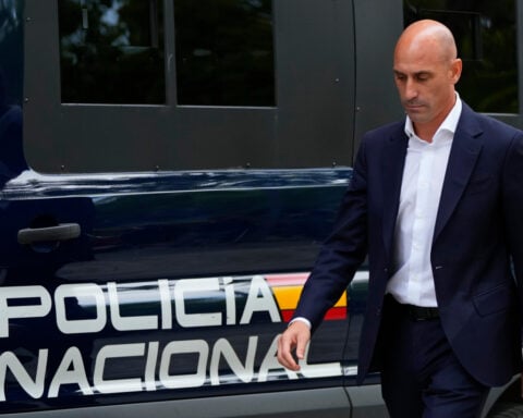 Former Spanish soccer boss Rubiales egged by uncle at book presentation