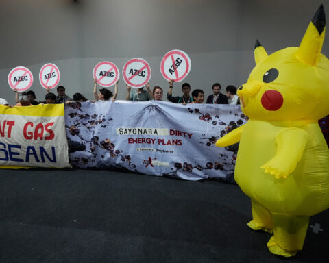 Protesters in Pikachu costumes demand Japan end fossil fuel financing at UN climate conference
