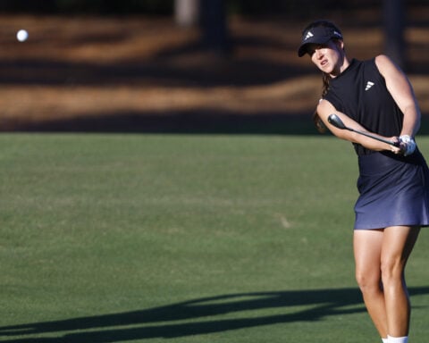 Grant, Kim share lead at The Annika. Kai Trump improves by 8 strokes, still finishes distant last