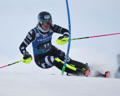 US ski star Shiffrin dominates 1st World Cup slalom of Olympic season for career win 102