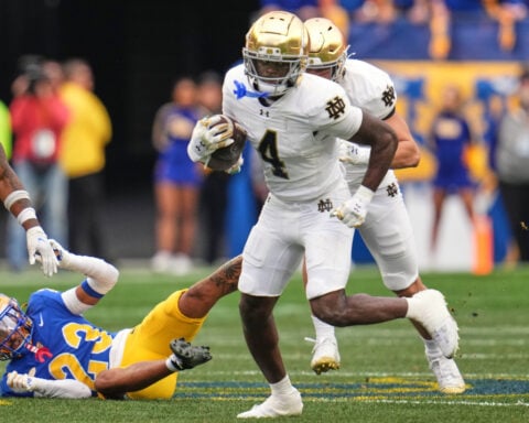 Jeremiyah Love and No. 9 Notre Dame overwhelm No. 23 Pittsburgh in 37-15 victory