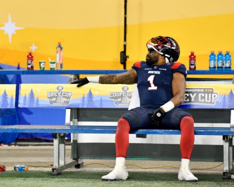 Roughriders force late fumble at goal line, beat Alouettes 25-17 for 5th Grey Cup title