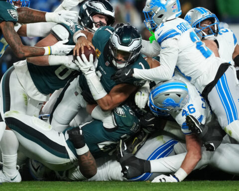 Jalen Hurts' lone touchdown leads Eagles to 16-9 victory over Lions in lackluster offensive game