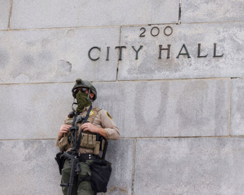 Trump administration sues to stop California’s law enforcement mask ban